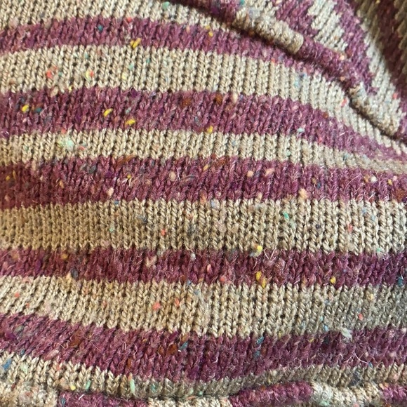 GIL AIMBEZ for STATIC Vintage 80's Striped Wool Blend Cowl Neck Sweater Dress-S - Picture 8 of 9